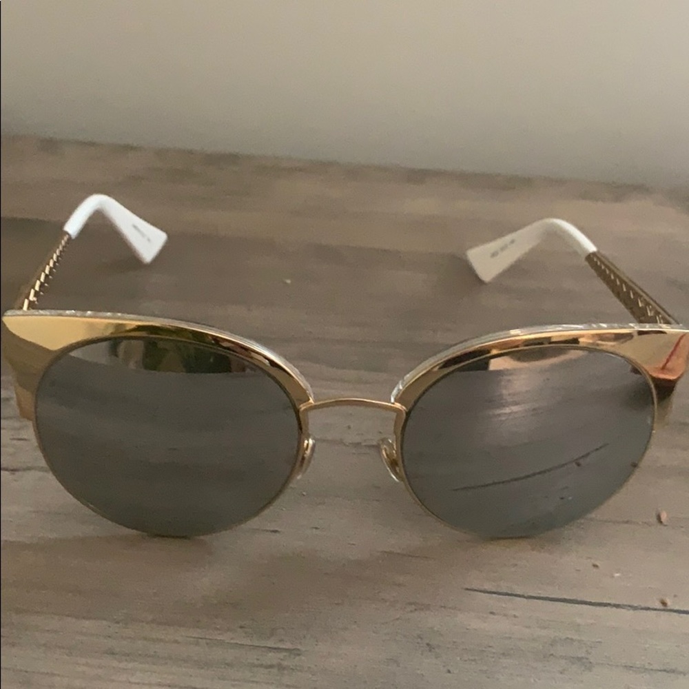 White Dior Lennon style sunglasses